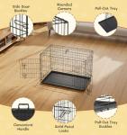 Fellie Foldable Small Dog Crate with Double Door
