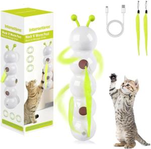 Interactive Caterpillar Cat Toy with Wiggle Motion