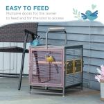 Pawhut Bird Carrier with Wooden Perch and Handle