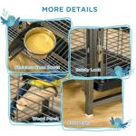 Pawhut Bird Carrier with Wooden Perch and Handle