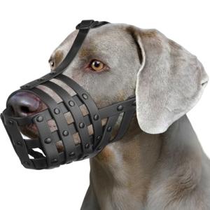 Mayerzon Adjustable Basket Muzzle for Medium Dogs