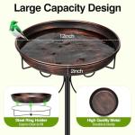 Vintage 35-Inch Metal Bird Bath for Garden