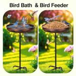Vintage 35-Inch Metal Bird Bath for Garden