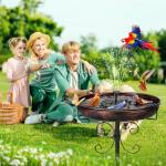 Vintage 35-Inch Metal Bird Bath for Garden