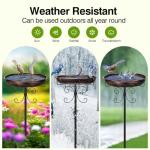 Vintage 35-Inch Metal Bird Bath for Garden