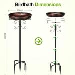 Vintage 35-Inch Metal Bird Bath for Garden