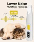 FURBONA LED Dog Paw Trimmer with Quiet Blade