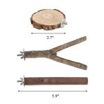 8 PCS Natural Wood Bird Perch Set