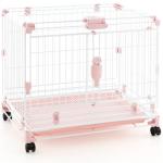Maxmass Folding Dog Crate with Lockable Wheels