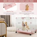 Maxmass Folding Dog Crate with Lockable Wheels