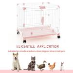 Maxmass Folding Dog Crate with Lockable Wheels