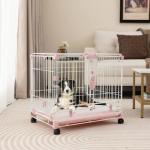 Maxmass Folding Dog Crate with Lockable Wheels