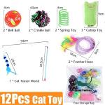 12 Interactive Plush Cat Toys Set