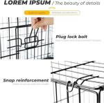 JupiterJx Foldable Dog Crate with Double Doors