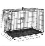 JupiterJx Foldable Dog Crate with Double Doors