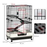 4-Level Indoor Small Animal Cage with Wheels