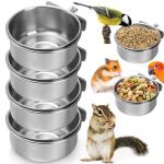 4 Pack Detachable Stainless Steel Bird Bowls