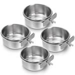 4 Pack Detachable Stainless Steel Bird Bowls