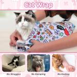 Ptwola Self-Adhesive Cat Grooming Swaddle Wrap