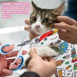 Ptwola Self-Adhesive Cat Grooming Swaddle Wrap