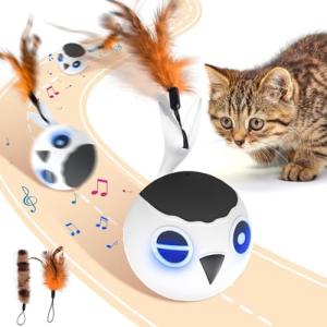 GoldenSun Interactive Cat Toy with Feather Tail