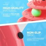 FurDreams Roller Ball Interactive - Pink | 3 Tier Tower Fun Ball with 3 Colour Balls | 3 Level Cat Teaser Toy with Cat Play Balls | Puzzle for Exercise and Stimulation