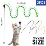 Simarro 3-Pack Colorful Cat Feather Wand Toys