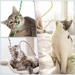 Simarro 3-Pack Colorful Cat Feather Wand Toys