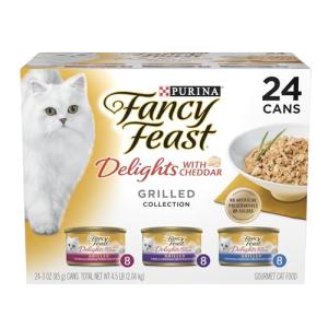 Fancy Feast Cheddar Cat Food Variety Pack 24 Cans