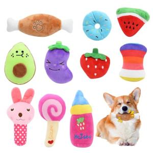 10 Pack Plush Squeaky Toys for Small Dogs