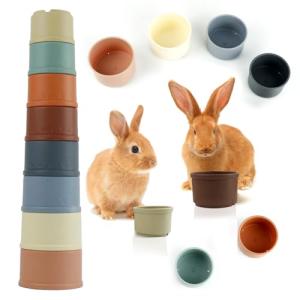 8PCS Rabbit Stacking Cups for Pet Playtime