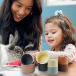 8PCS Rabbit Stacking Cups for Pet Playtime