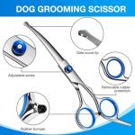 Stainless Steel Dog Grooming Scissors with Safety Tip