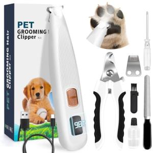 Dog Paw Trimmer with LED Light for Grooming