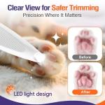 Dog Paw Trimmer with LED Light for Grooming