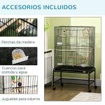 PawHut Large Bird Cage with Stand and Toys