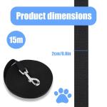 Extra Long Dog Training Lead, 15m/49.2ft Black