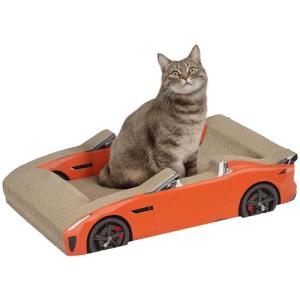 Car-Shape Cat Scratcher with Catnip, Red
