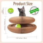 Foldable Accordion Cat Scratcher with Ball Toy