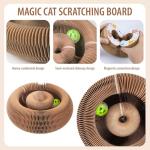 Foldable Accordion Cat Scratcher with Ball Toy
