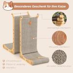 L-Shaped Cat Scratcher with Ball Toy 68cm