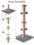 Foldable 74cm Cat Scratching Post with Toys