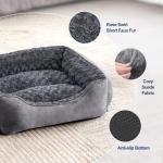 JOEJOY Dog Bed Medium - Washable Rectangle Dog Beds, Anti-Anxiety, Soft Plush Non-Slip Bottom Pet Bed - Small | Medium | Large Size Mattress Mat, Grey