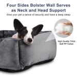 JOEJOY Dog Bed Medium - Washable Rectangle Dog Beds, Anti-Anxiety, Soft Plush Non-Slip Bottom Pet Bed - Small | Medium | Large Size Mattress Mat, Grey
