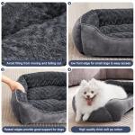 JOEJOY Dog Bed Medium - Washable Rectangle Dog Beds, Anti-Anxiety, Soft Plush Non-Slip Bottom Pet Bed - Small | Medium | Large Size Mattress Mat, Grey