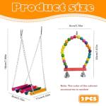 Colorful Wooden Parrot Swing Set - 2 Pack