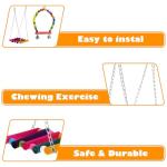 Colorful Wooden Parrot Swing Set - 2 Pack