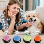 Recordable Dog Buttons with Stickers - 4 Pack