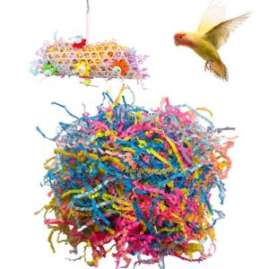 Colorful Crinkle Paper Strips for Bird Toys
