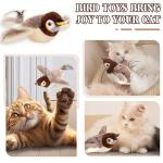 Interactive Chirping Bird Cat Toy with Catnip
